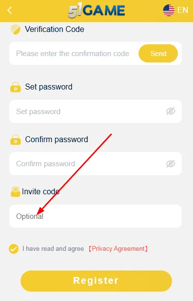 Enter the invite code